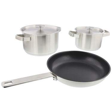 3 piece stainless steel pan set