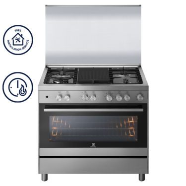 90cm UltimateTaste 700 cooking range with 5 gas burners and 130L convection oven&#160;