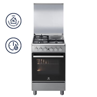 50cm UltimateTaste 300 cooking range with 3 gas burners, 1 hot plate, and 62L electric oven&#160;